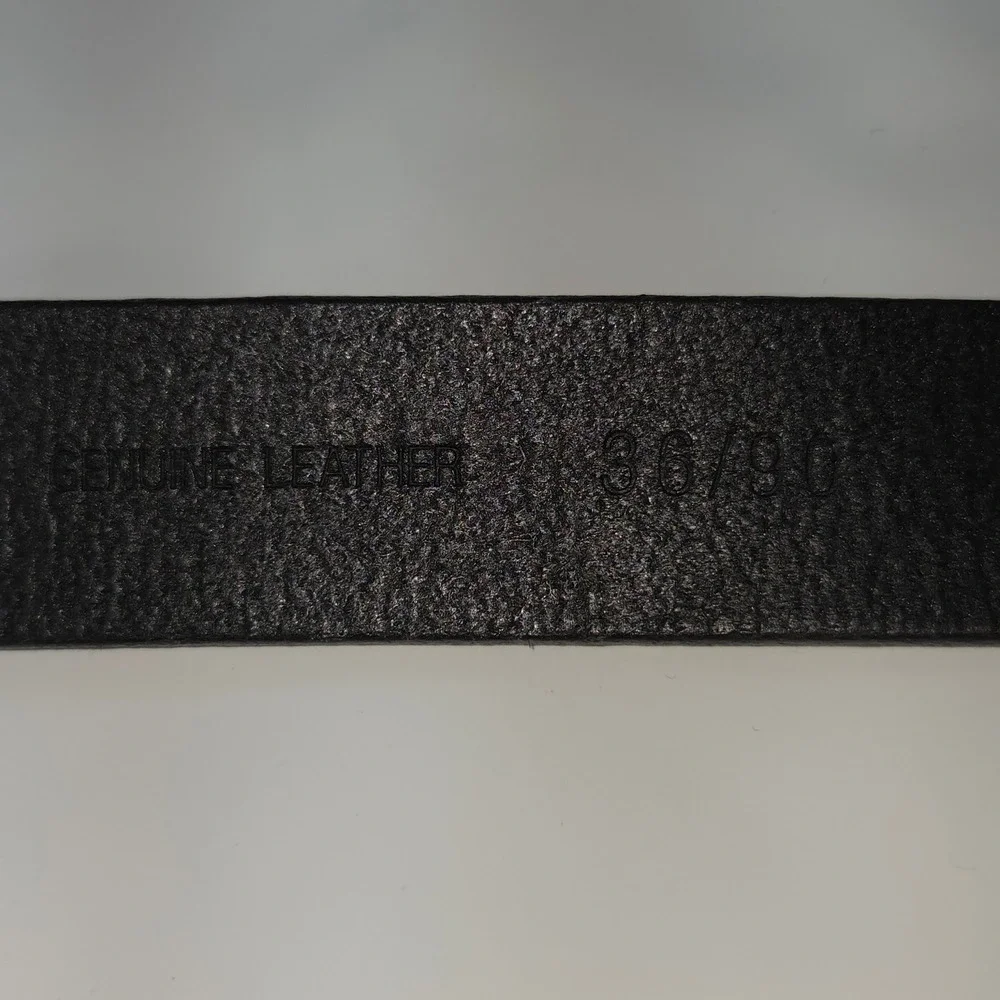 Genuine‎ Leather Basketweave Belt Mens 36 Black Embossed Made in USA 8401
